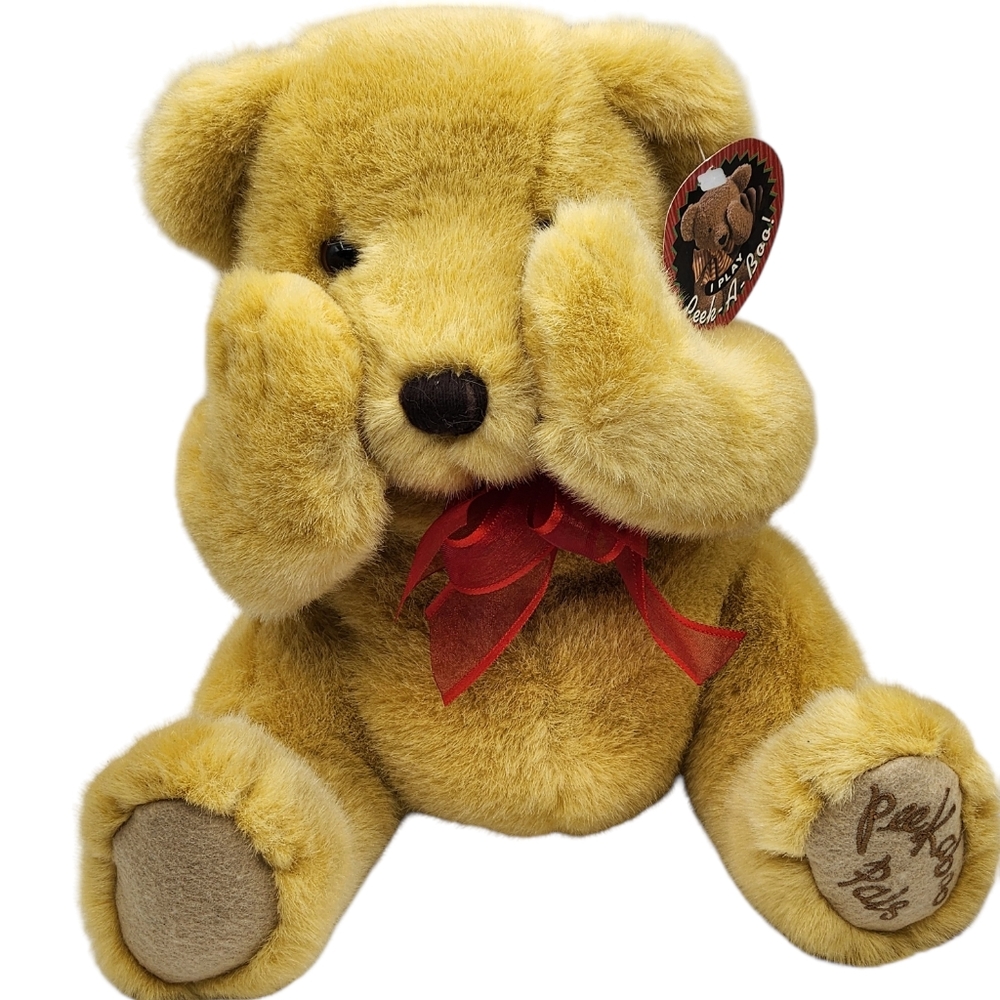 Vintage Peek-A-Boo Pals Magnetic Mango Teddy Bear Co Anchorage 10" Brown w/ Tags